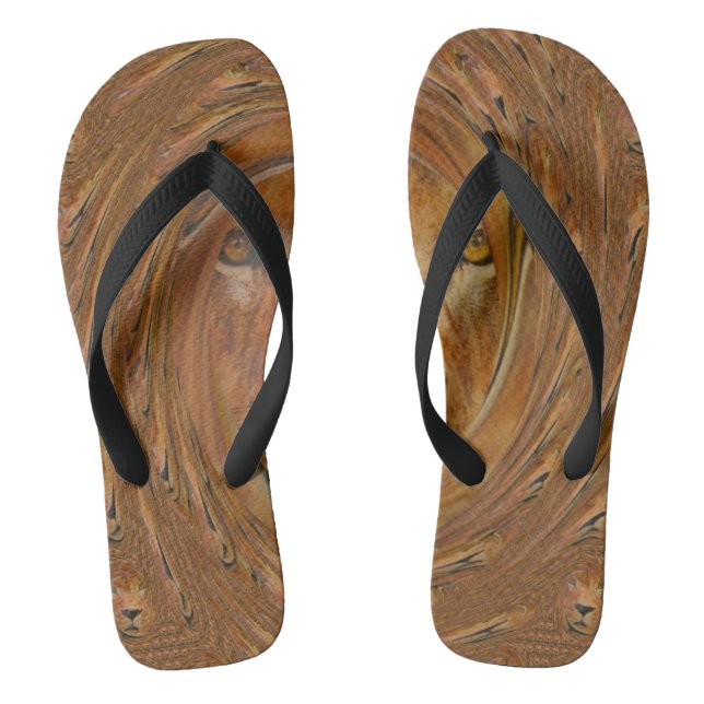 Beautiful Amazing Male lion pop art Flip Flops (Footbed)