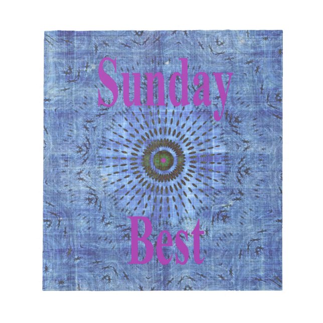 Beautiful Amazing Modern Denim Design: Sunday Best Notepad (Front)