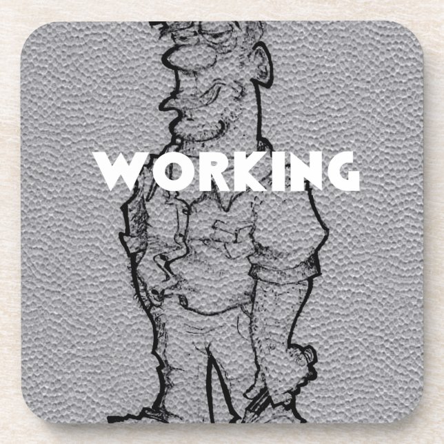 Beautiful Amazing  Pencil Sketch: Working Overtime Coaster (Front)