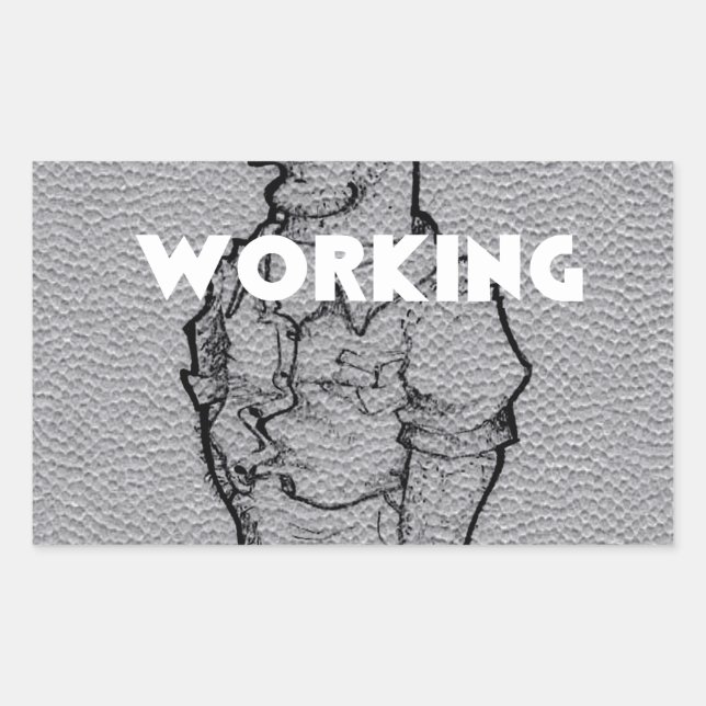 Beautiful Amazing  Pencil Sketch: Working Overtime Rectangular Sticker (Front)