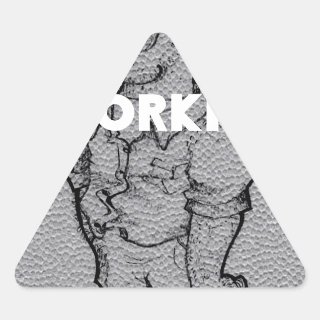 Beautiful Amazing  Pencil Sketch: Working Overtime Triangle Sticker (Front)