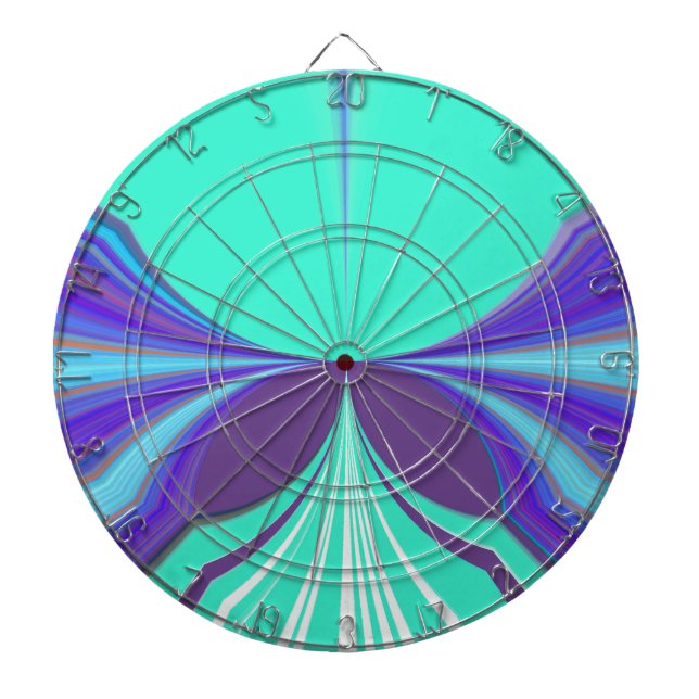 Beautiful amazing Purple Cyan motif Pattern Design Dartboard (Front)