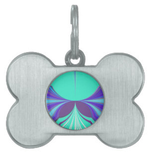Beautiful amazing Purple Cyan motif Pattern Design Pet ID Tag