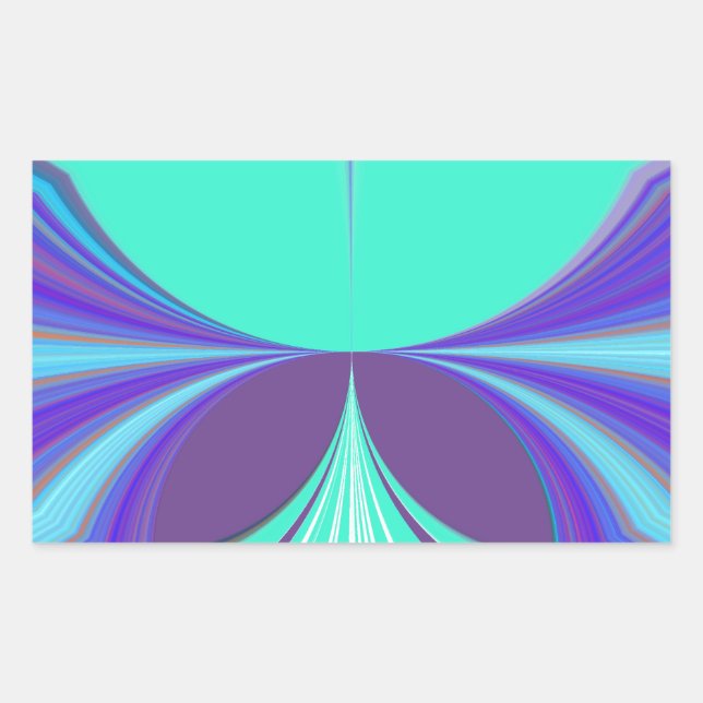 Beautiful amazing Purple Cyan motif Pattern Design Rectangular Sticker (Front)
