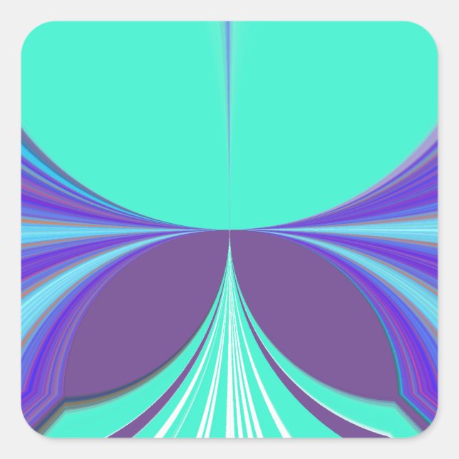 Beautiful amazing Purple Cyan motif Pattern Design Square Sticker (Front)