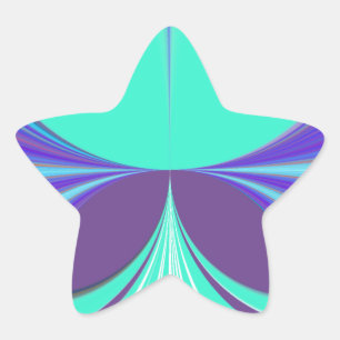 Beautiful amazing Purple Cyan motif Pattern Design Star Sticker