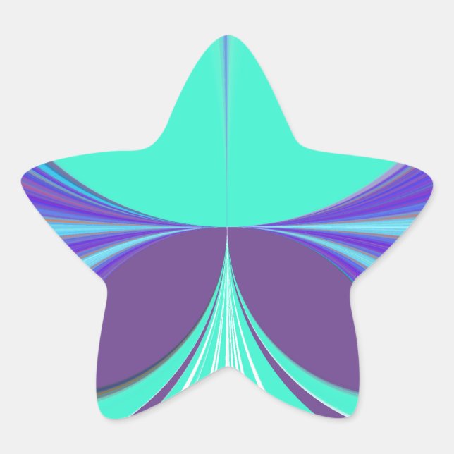 Beautiful amazing Purple Cyan motif Pattern Design Star Sticker (Front)