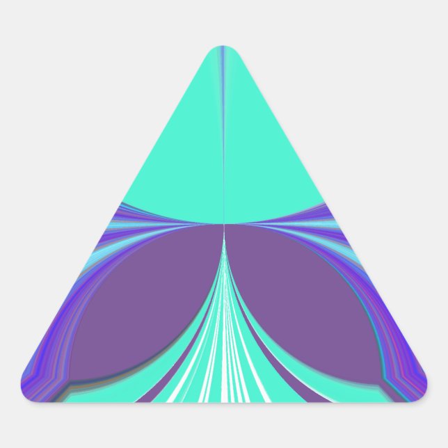 Beautiful amazing Purple Cyan motif Pattern Design Triangle Sticker (Front)