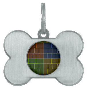 Beautiful Amazing Rainbow Colour Geometrical Desig Pet Tag