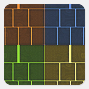 Beautiful Amazing Rainbow Colour Geometrical Desig Square Sticker