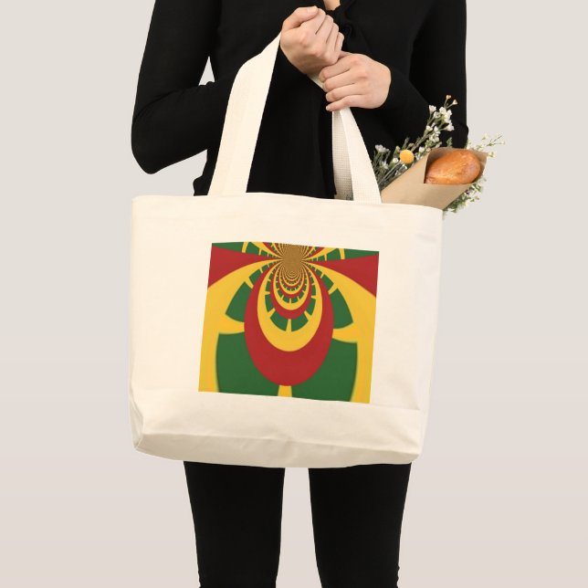 Beautiful Amazing Rasta Colors Art Print Large Tote Bag (Front (Product))
