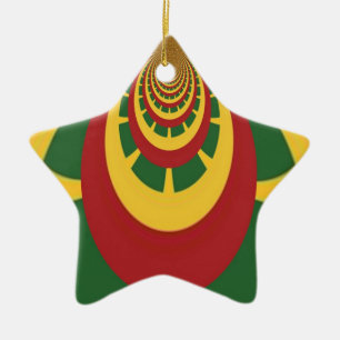 Beautiful Amazing Rasta Colours Art Print Ceramic Tree Decoration