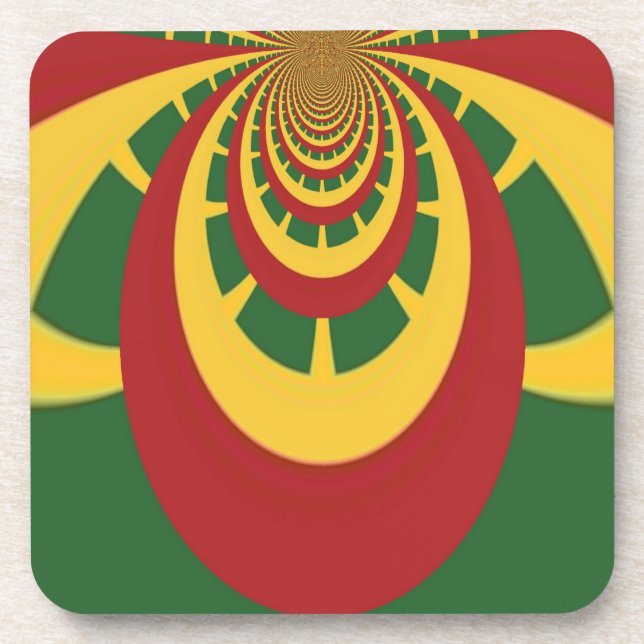 Beautiful Amazing Rasta Colours Art Print Coaster (Front)