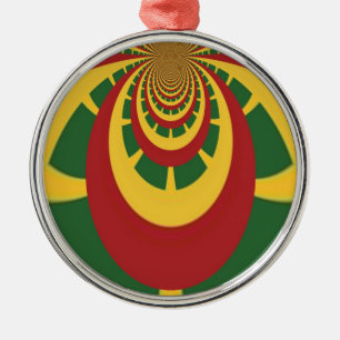 Beautiful Amazing Rasta Colours Art Print Metal Tree Decoration