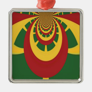 Beautiful Amazing Rasta Colours Art Print Metal Tree Decoration