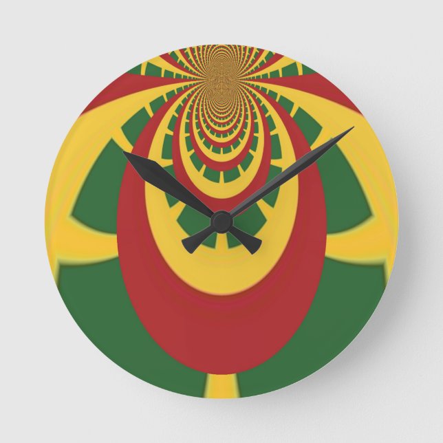 Beautiful Amazing Rasta Colours Art Print Round Clock (Front)
