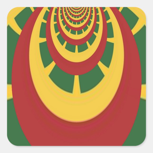 Beautiful Amazing Rasta Colours Art Print Square Sticker (Front)