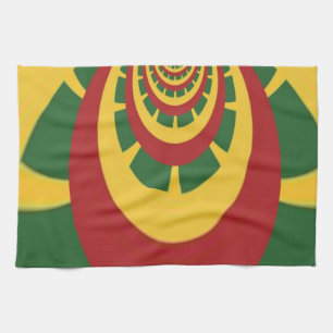 Beautiful Amazing Rasta Colours Art Print Tea Towel