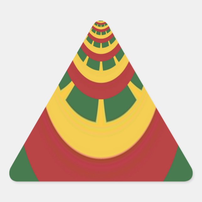 Beautiful Amazing Rasta Colours Art Print Triangle Sticker (Front)