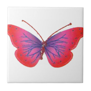Beautiful Amazing red pink and purple butterfly  Tile