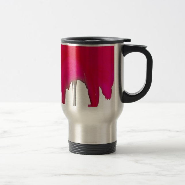Beautiful amazing Red rose under the white sky Travel Mug (Right)