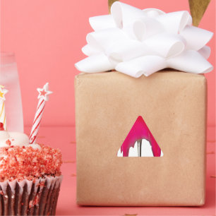 Beautiful amazing Red rose under the white sky Triangle Sticker