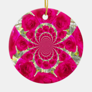 Beautiful Amazing Red Roses.jpg Ceramic Tree Decoration