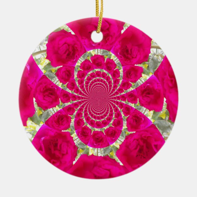 Beautiful Amazing Red Roses.jpg Ceramic Tree Decoration (Front)