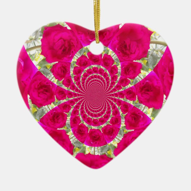 Beautiful Amazing Red Roses.jpg Ceramic Tree Decoration (Front)