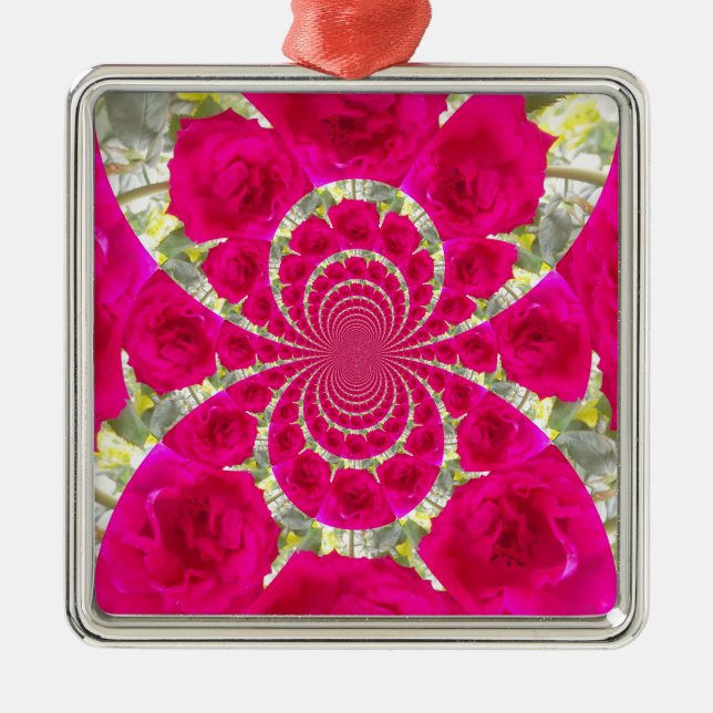 Beautiful Amazing Red Roses.jpg Metal Tree Decoration (Front)