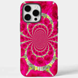 Beautiful Amazing Red Roses Kaleidoscope Pattern iPhone 16 Pro Max Case