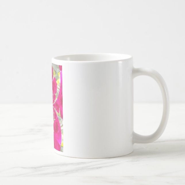 Beautiful Amazing Red Roses Kaleidoscope Pattern Coffee Mug (Right)