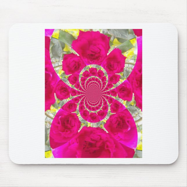 Beautiful Amazing Red Roses Kaleidoscope Pattern Mouse Mat (Front)