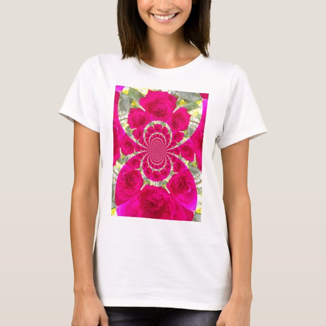 Beautiful Amazing Red Roses Kaleidoscope Pattern T-Shirt (Front)