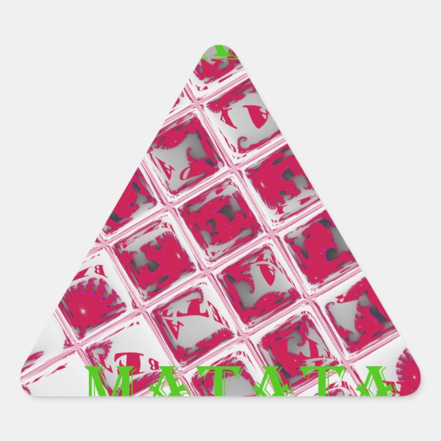 Beautiful Amazing Red Stylish Mirror Image Art  Triangle Sticker (Front)