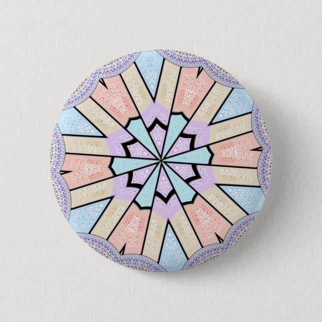 Beautiful Amazing Soft Pastel Geometric Art Print 6 Cm Round Badge (Front)