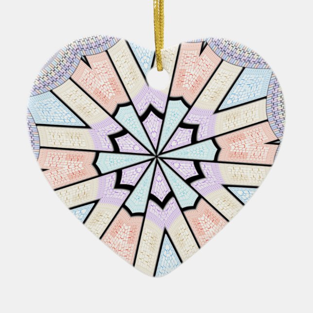 Beautiful Amazing Soft Pastel Geometric Art Print Ceramic Tree Decoration (Front)