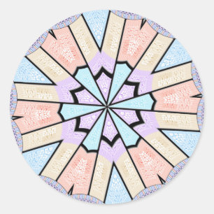 Beautiful Amazing Soft Pastel Geometric Art Print Classic Round Sticker