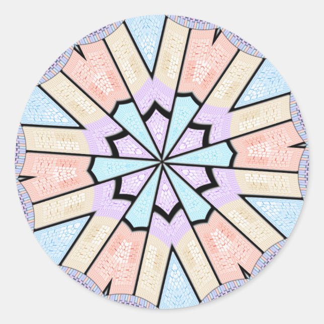 Beautiful Amazing Soft Pastel Geometric Art Print Classic Round Sticker (Front)