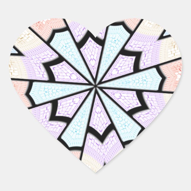 Beautiful Amazing Soft Pastel Geometric Art Print Heart Sticker (Front)