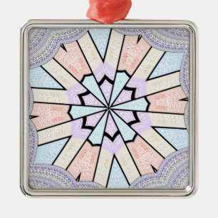 Beautiful Amazing Soft Pastel Geometric Art Print Metal Tree Decoration