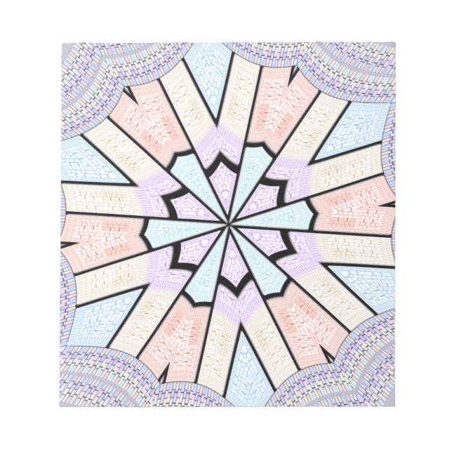 Beautiful Amazing Soft Pastel Geometric Art Print Notepad (Front)