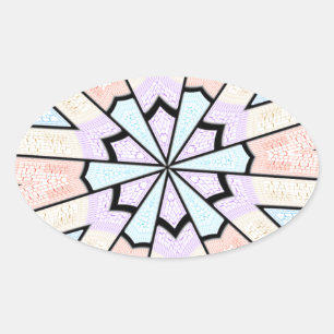 Beautiful Amazing Soft Pastel Geometric Art Print Oval Sticker