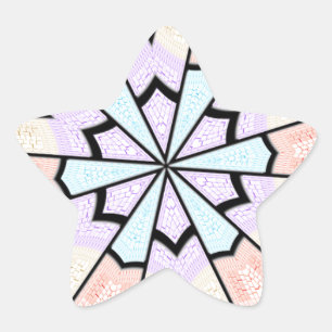 Beautiful Amazing Soft Pastel Geometric Art Print Star Sticker