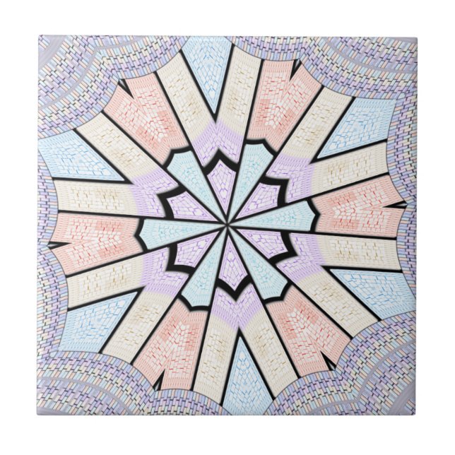 Beautiful Amazing Soft Pastel Geometric Art Print Tile (Front)