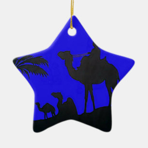 Beautiful Amazing Sunset Camel Safari Art Print Ceramic Tree Decoration
