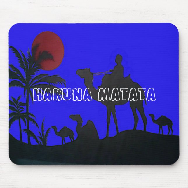 Beautiful Amazing Sunset Camel Safari Art Print Mouse Mat (Front)