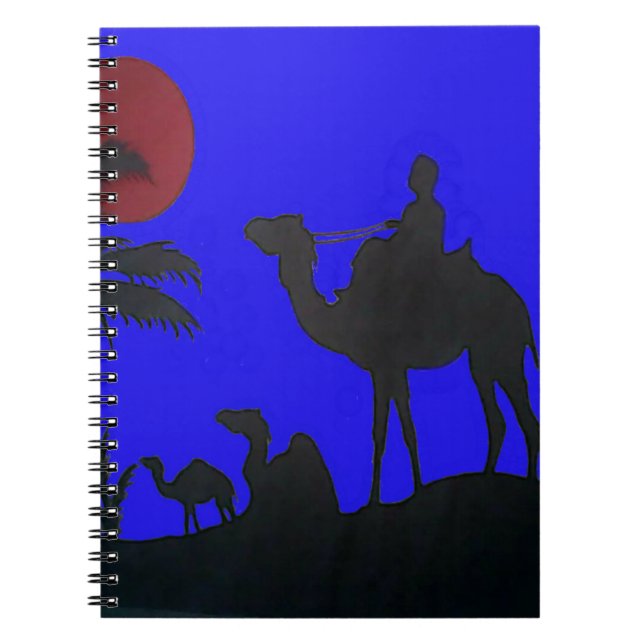 Beautiful Amazing Sunset Camel Safari Art Print Notebook (Front)