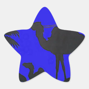 Beautiful Amazing Sunset Camel Safari Art Print Star Sticker