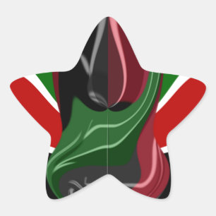 Beautiful Amazing Swirling Kenya Flag: Modern Art Star Sticker